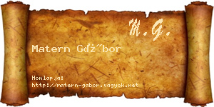 Matern Gábor névjegykártya