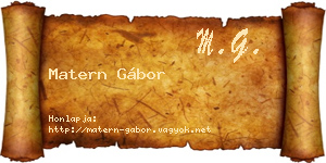 Matern Gábor névjegykártya