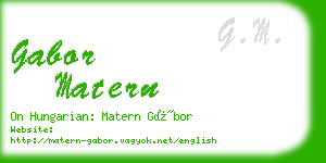 gabor matern business card